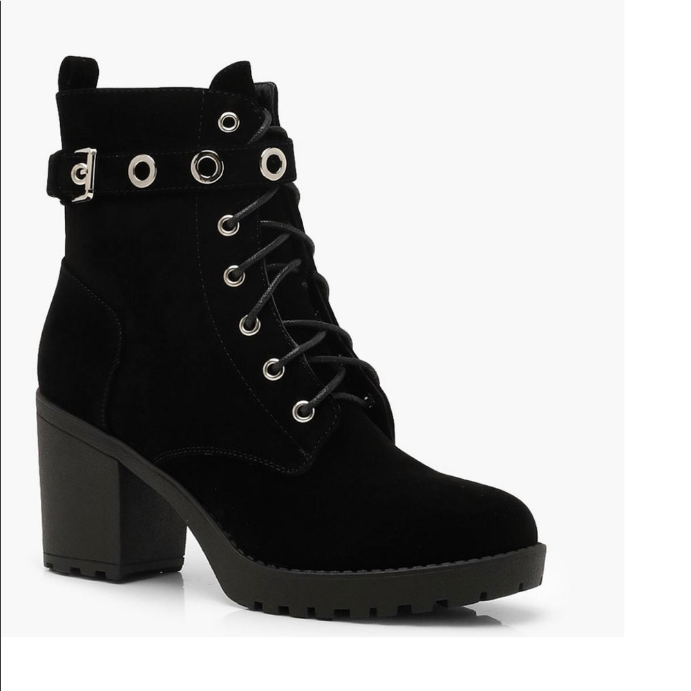 Lace up hiker boots with eyelets